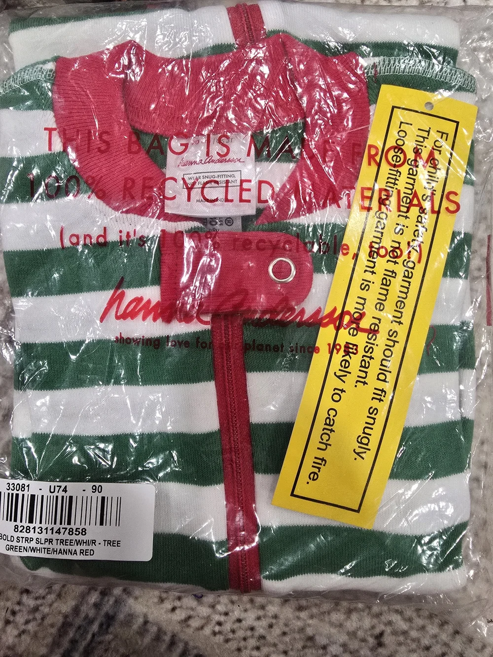 NEW Hanna Andersson One Piece  Holiday Matching Pajamas